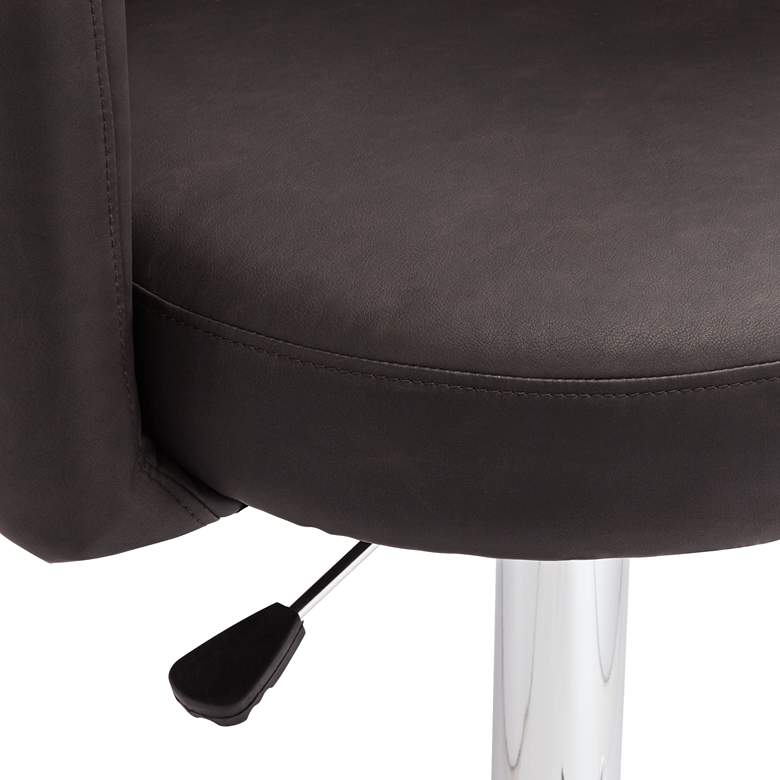 Image 5 Triton Brown Faux Leather Swivel Adjustable Bar Stool more views