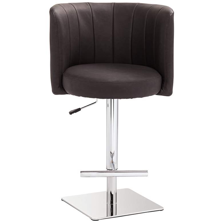 Triton Brown Faux Leather Swivel Adjustable Bar Stool more views
