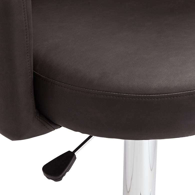 Image 4 Triton Brown Faux Leather Swivel Adjustable Stools Set of 2 more views