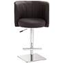 6_Triton Brown Faux Leather Swivel Adjustable Stools Set of 2 more views
