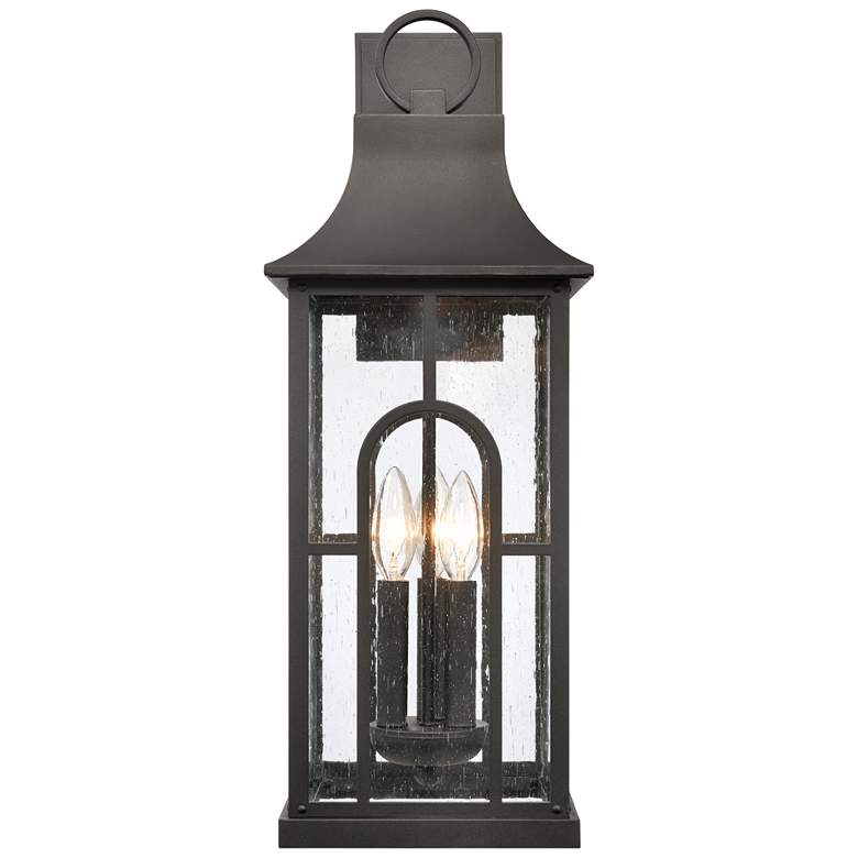 Image 1 Triumph 23 inch High 3-Light Outdoor Sconce - Textured Black