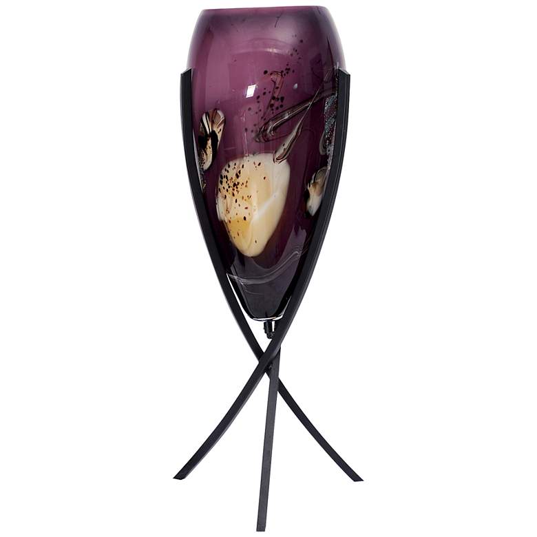 Image 1 Triumph Purple Glass Accent Lamp