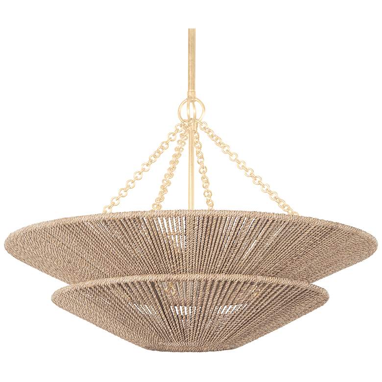 Image 3 Tropea Gold Leaf 6 Light Pendant