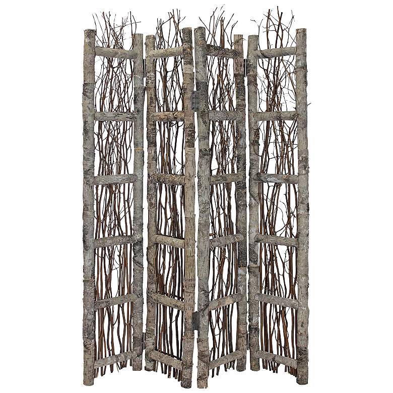 Image 2 Tropez 48" Wide Natural Birch Wood Screen/Room Divider