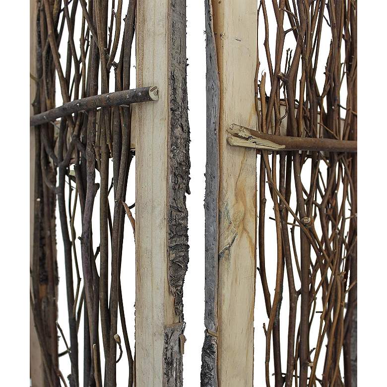 Image 4 Tropez 48" Wide Natural Birch Wood Screen/Room Divider more views