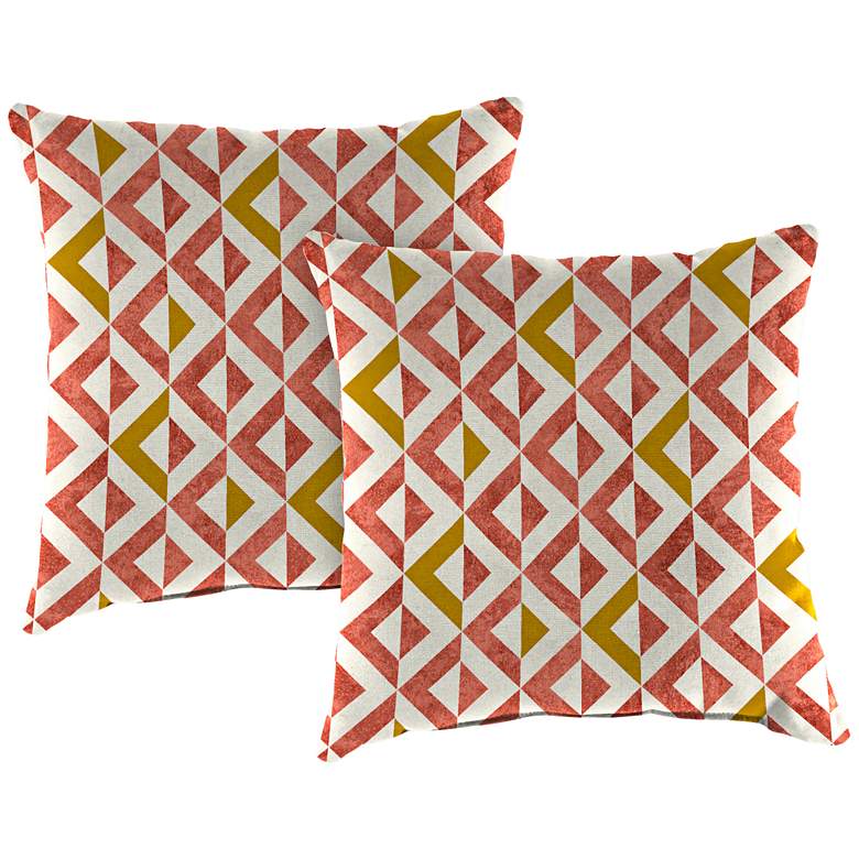 Image 1 Tropez Coral 18 inch Square Outdoor Toss Pillow Set of 2