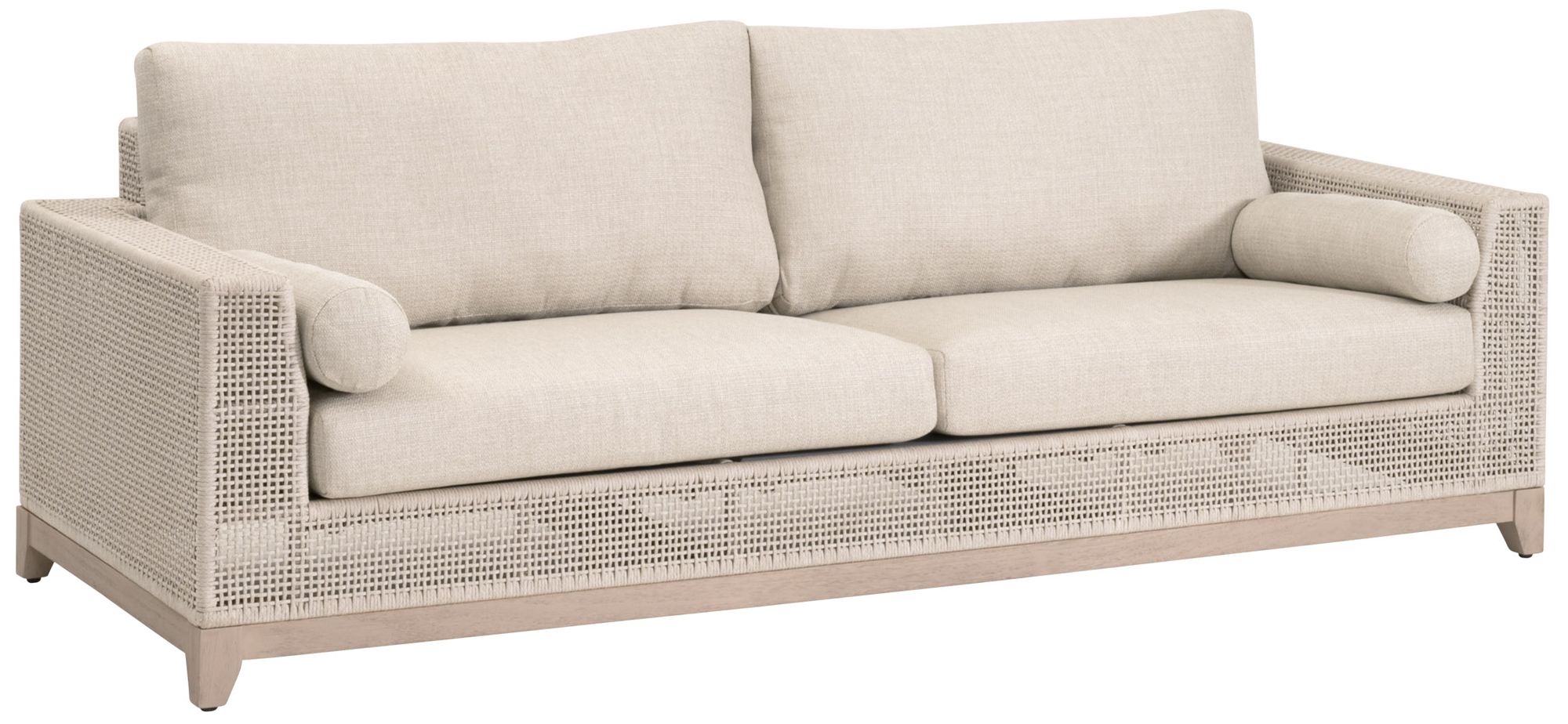 Image 2 Tropez Outdoor 90" Sofa, Oat Flat Rope, Performance Ecru Weave more views