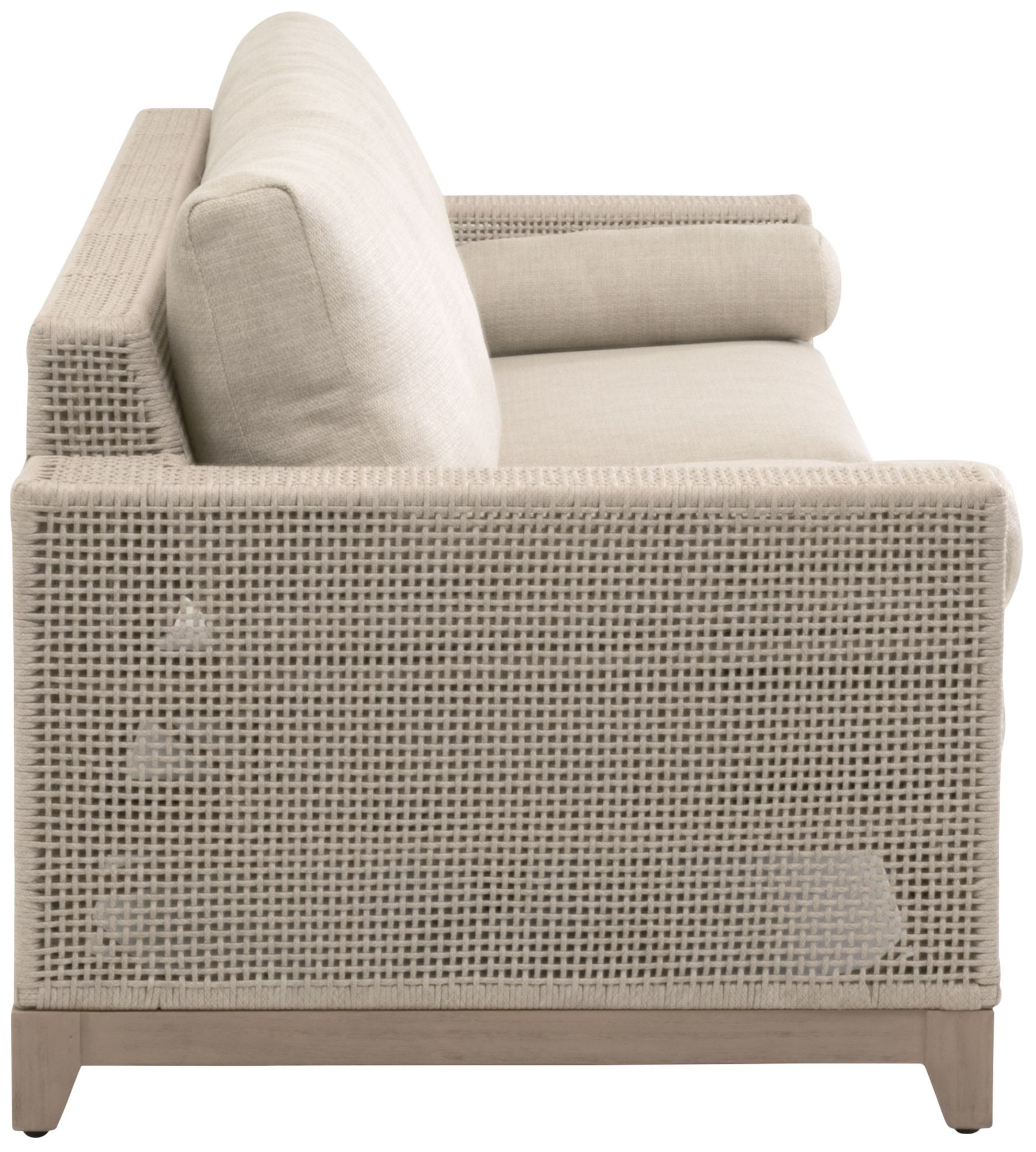 Image 3 Tropez Outdoor 90" Sofa, Oat Flat Rope, Performance Ecru Weave more views