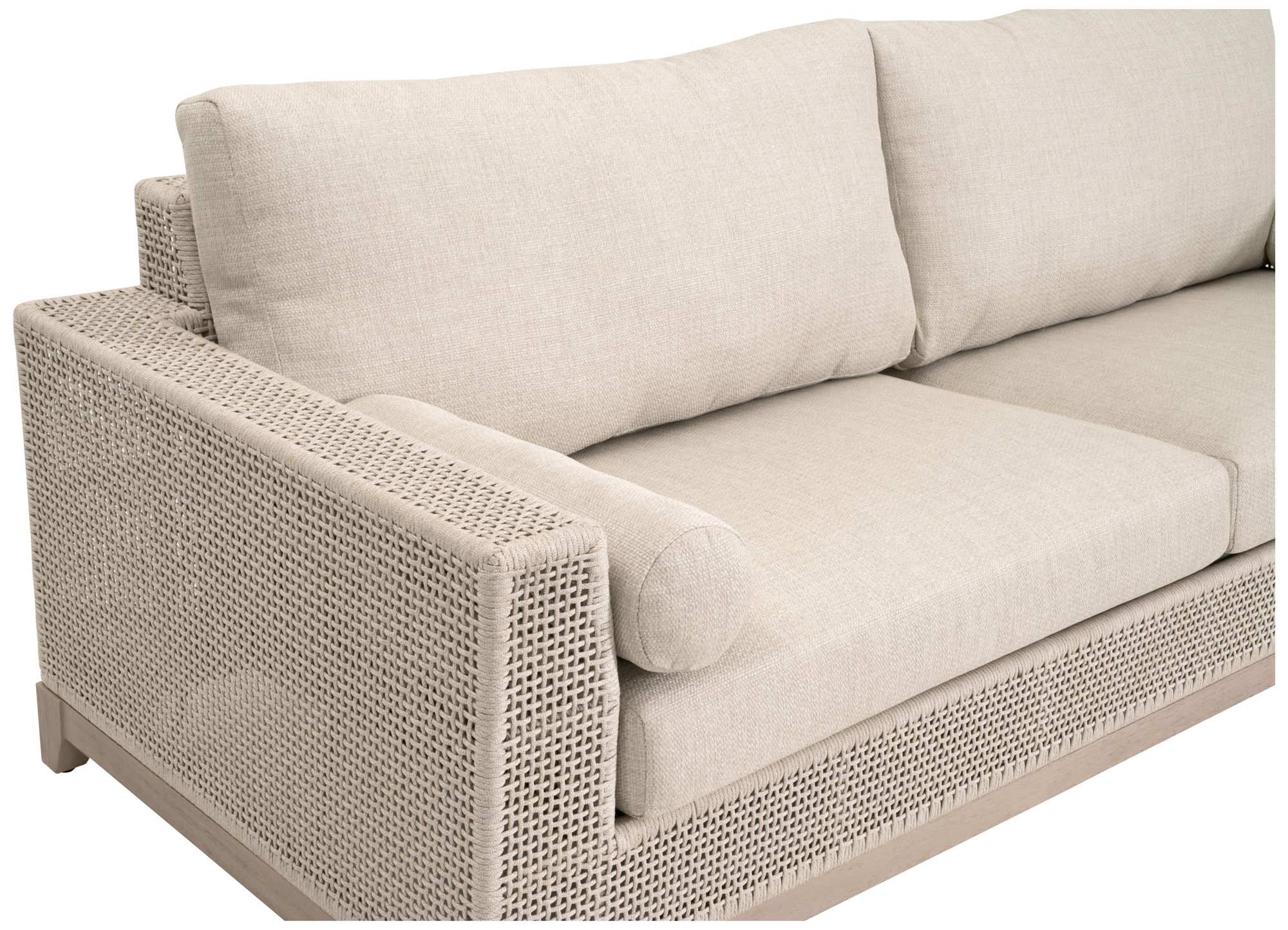 Image 4 Tropez Outdoor 90" Sofa, Oat Flat Rope, Performance Ecru Weave more views