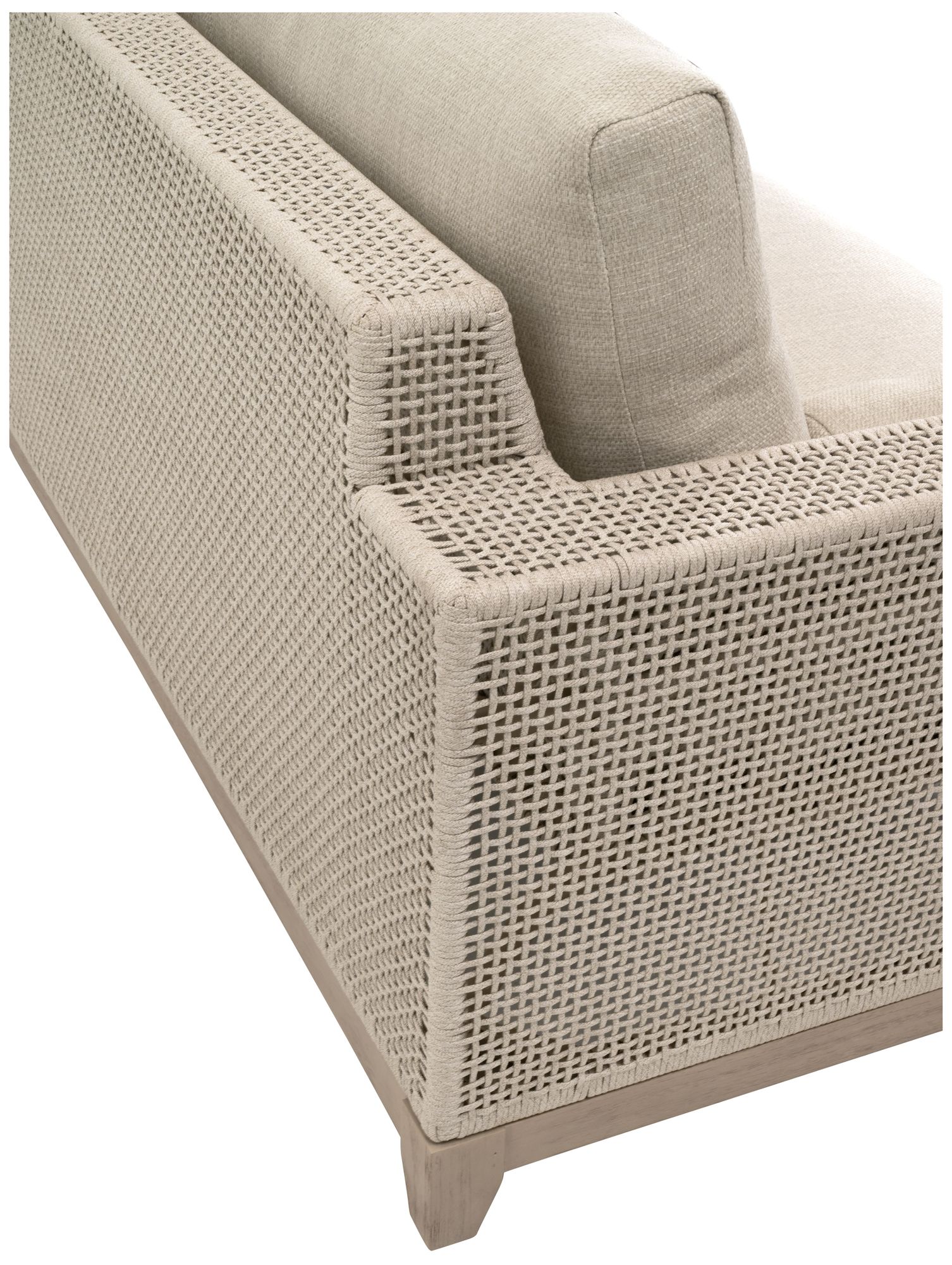 Image 5 Tropez Outdoor 90" Sofa, Oat Flat Rope, Performance Ecru Weave more views