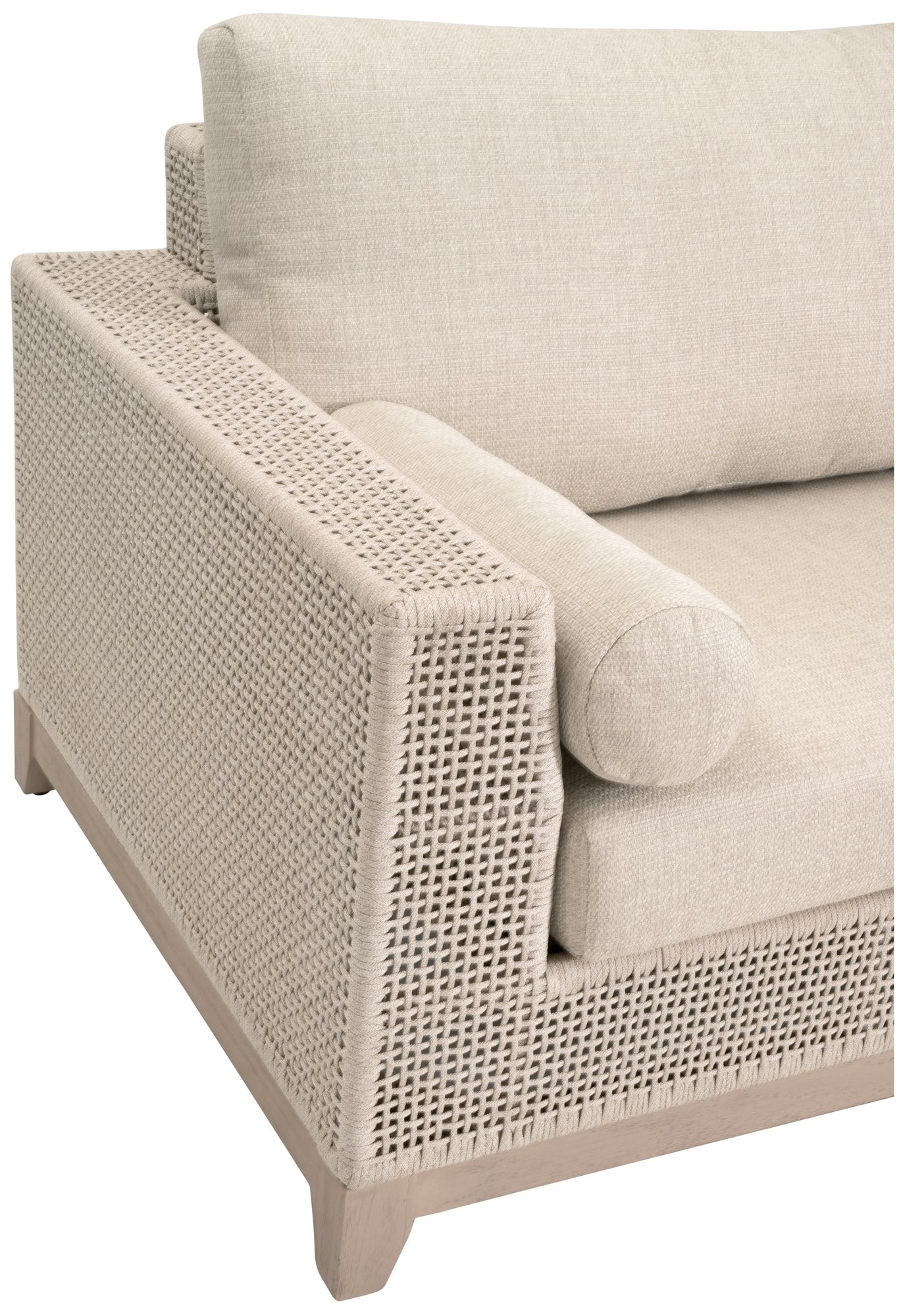 Image 6 Tropez Outdoor 90" Sofa, Oat Flat Rope, Performance Ecru Weave more views