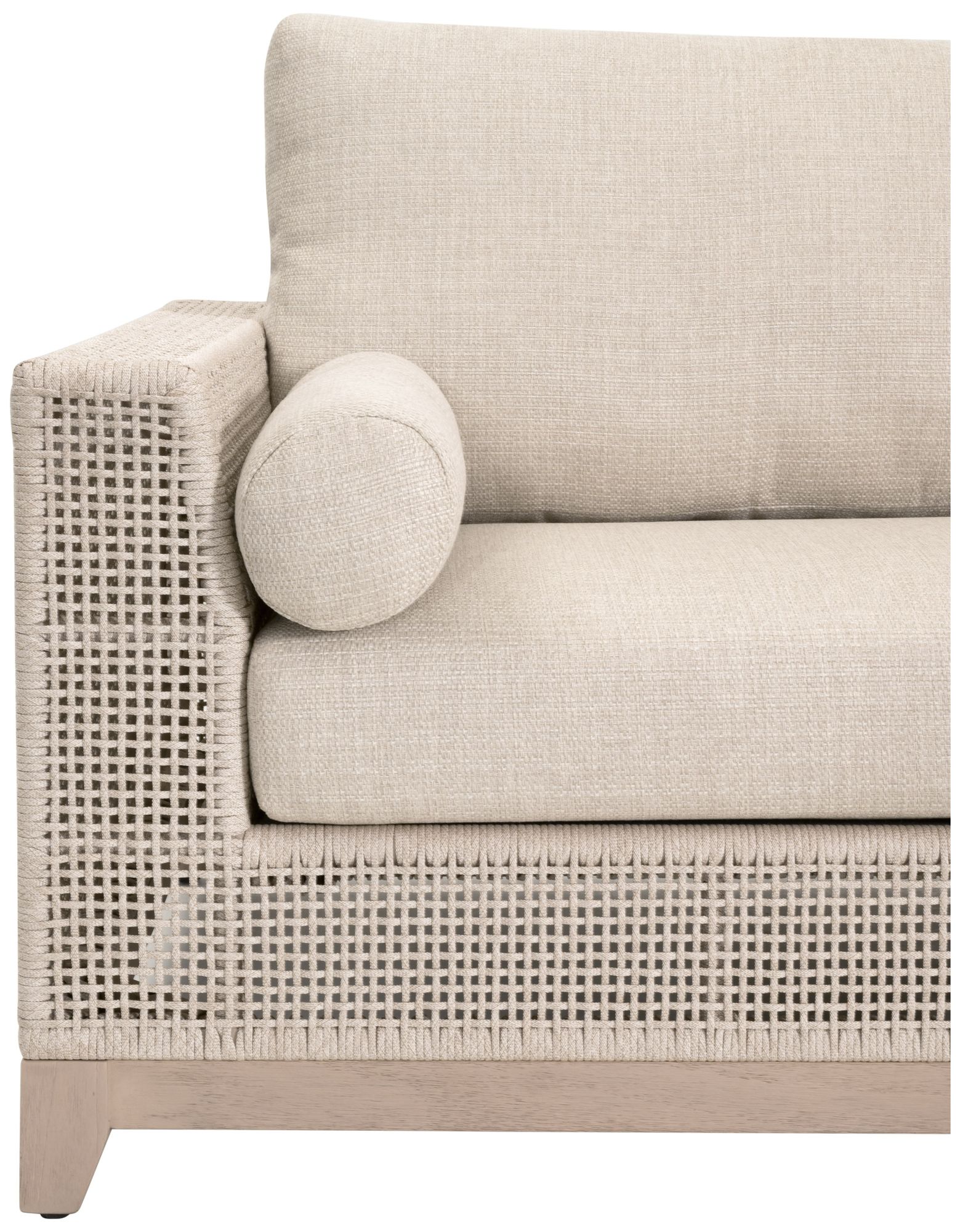 Image 7 Tropez Outdoor 90" Sofa, Oat Flat Rope, Performance Ecru Weave more views