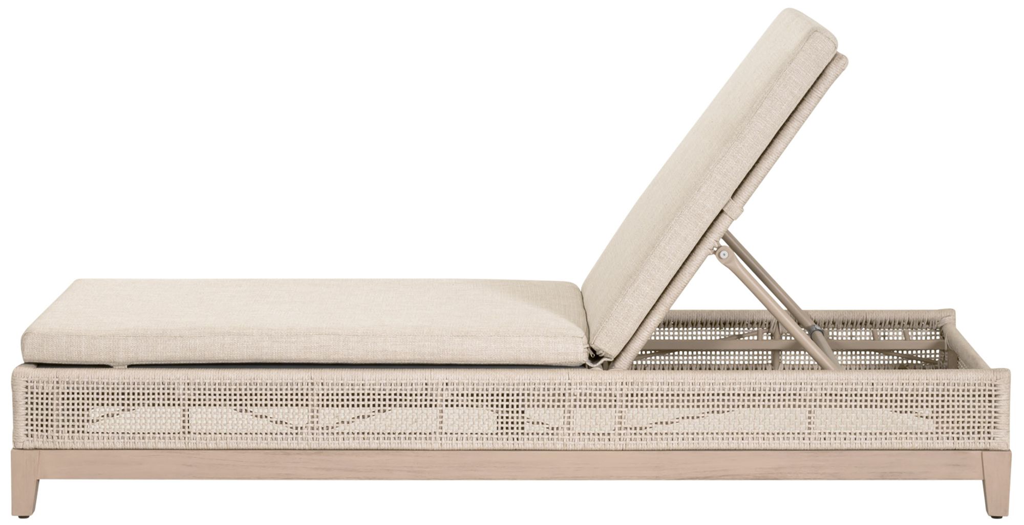 Image 3 Tropez Outdoor Chaise Lounge, Oat Flat Rope, Performance Ecru Weave more views
