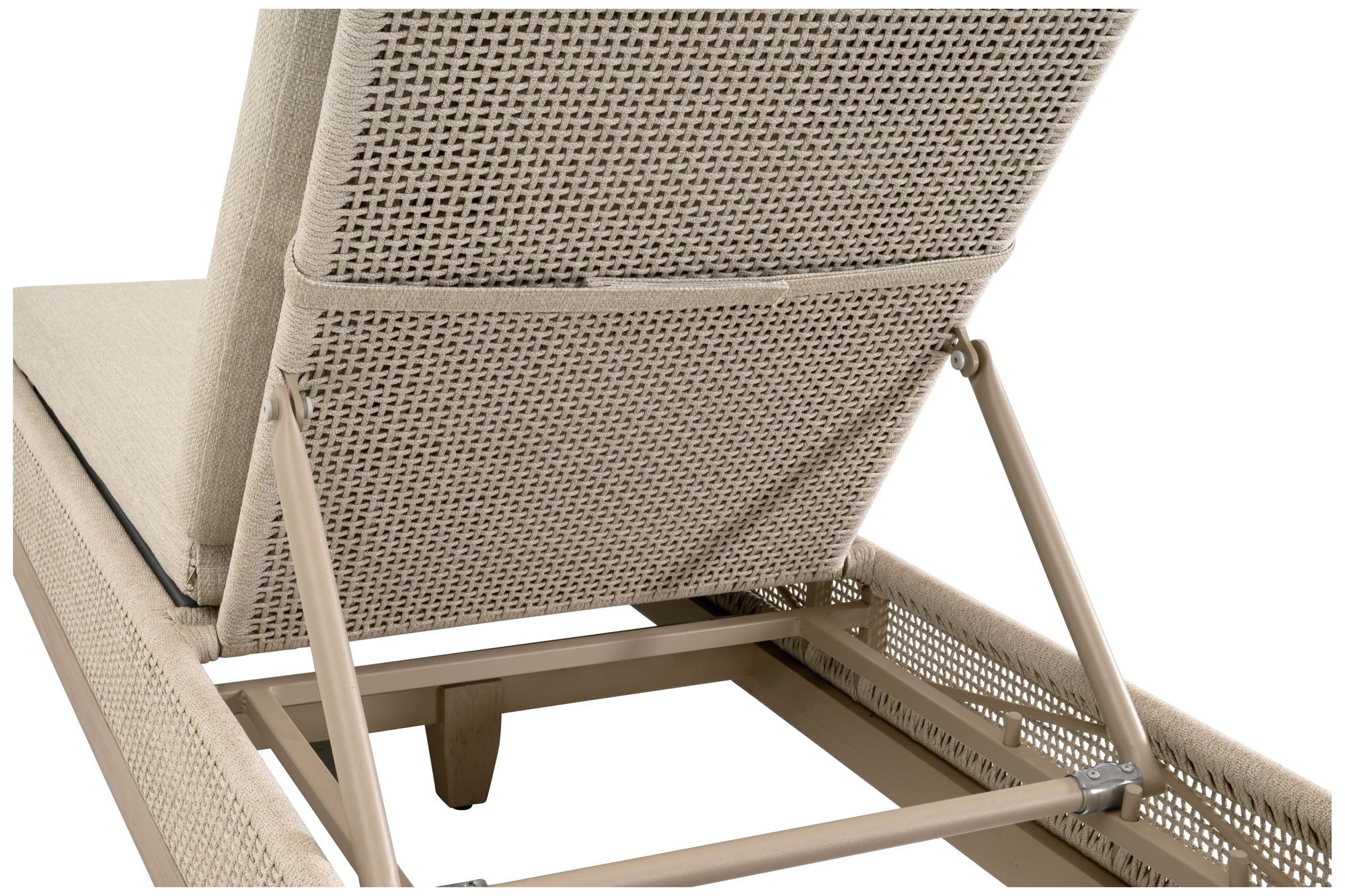 Tropez Outdoor Chaise Lounge, Oat Flat Rope, Performance Ecru Weave