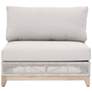 Tropez Outdoor Modular Armless Sofa Chair, Taupe & White Flat Rope