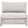 Tropez Outdoor Modular Armless Sofa Chair, Taupe & White Flat Rope
