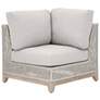 Tropez Outdoor Modular Corner Sofa, Taupe & White Flat Rope,