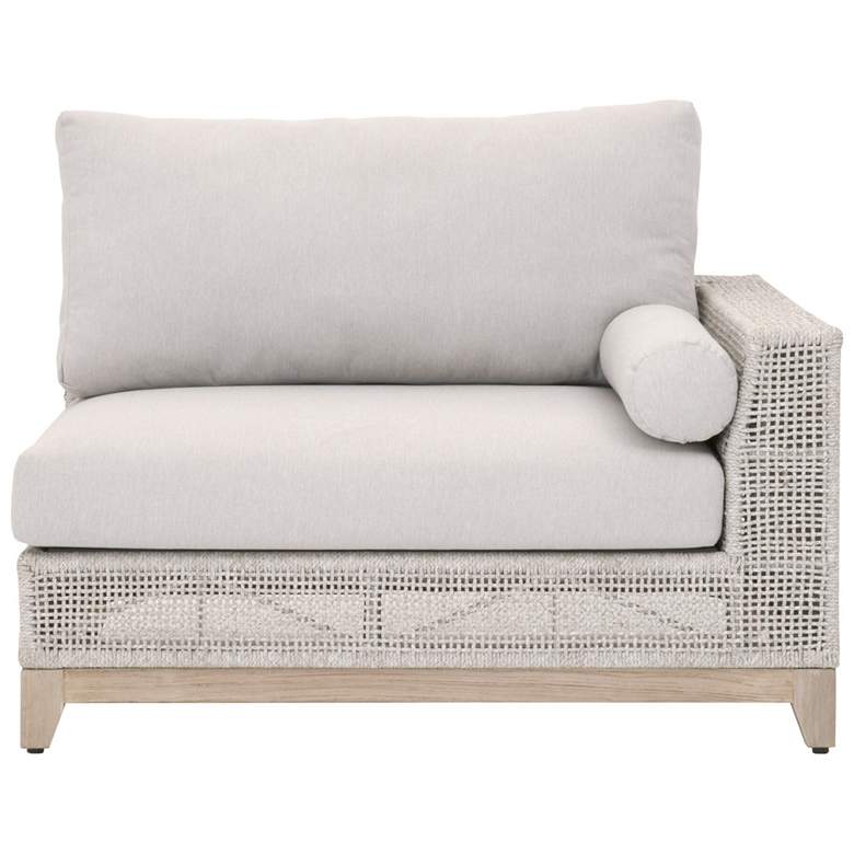 Image 1 Tropez Outdoor Modular Right Facing 1-Arm Sofa, Taupe & White Flat Rope