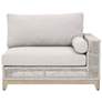 Tropez Outdoor Modular Right Facing 1-Arm Sofa, Taupe & White Flat Rope