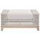 Tropez Outdoor Ottoman, Taupe & White Flat Rope, Performance Pumice
