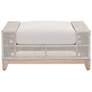 Tropez Outdoor Ottoman, Taupe &#38; White Flat Rope, Performance Pumice