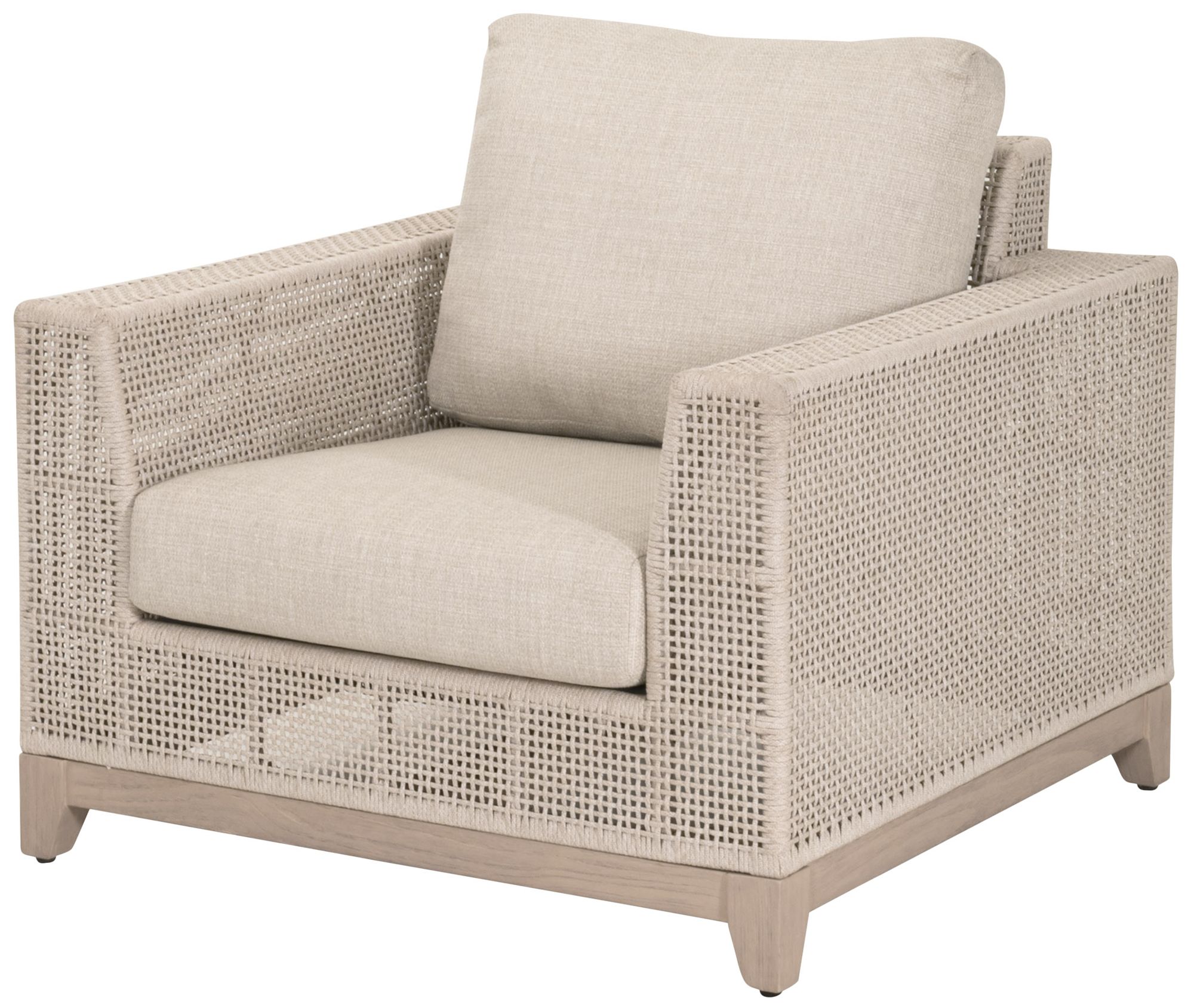 Image 2 Tropez Outdoor Sofa Chair, Oat Flat Rope, Performance Ecru Weave more views