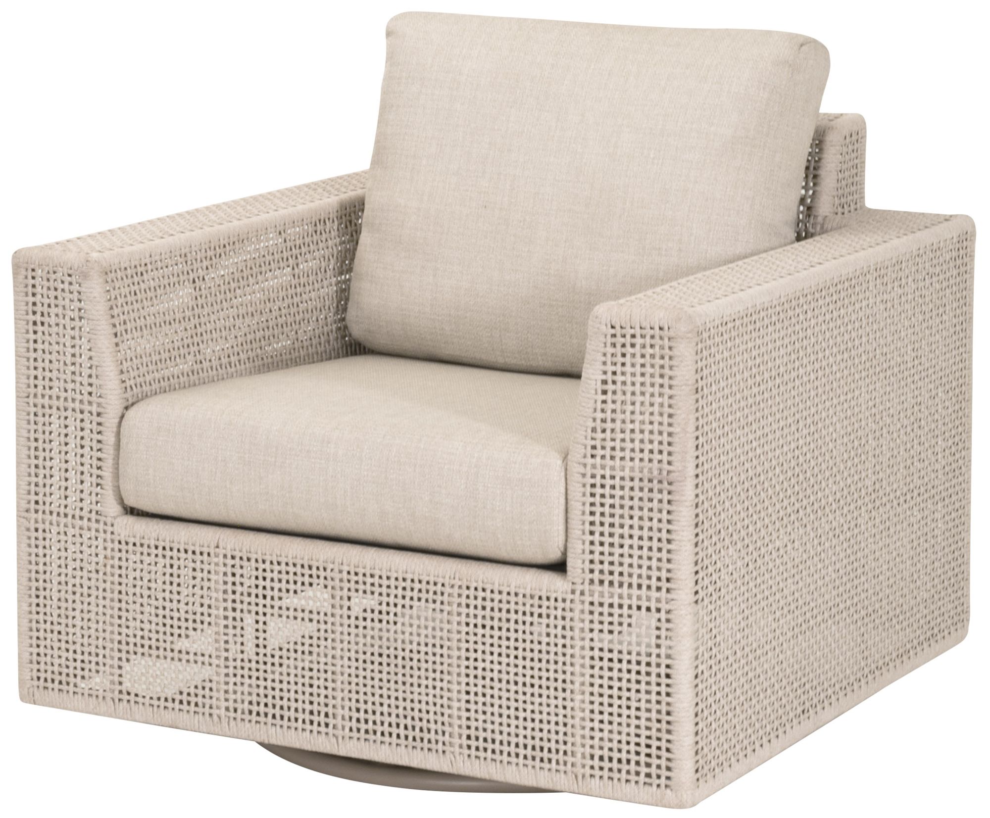 Image 2 Tropez Outdoor Swivel Rocker Sofa Chair, Oat Flat Rope more views