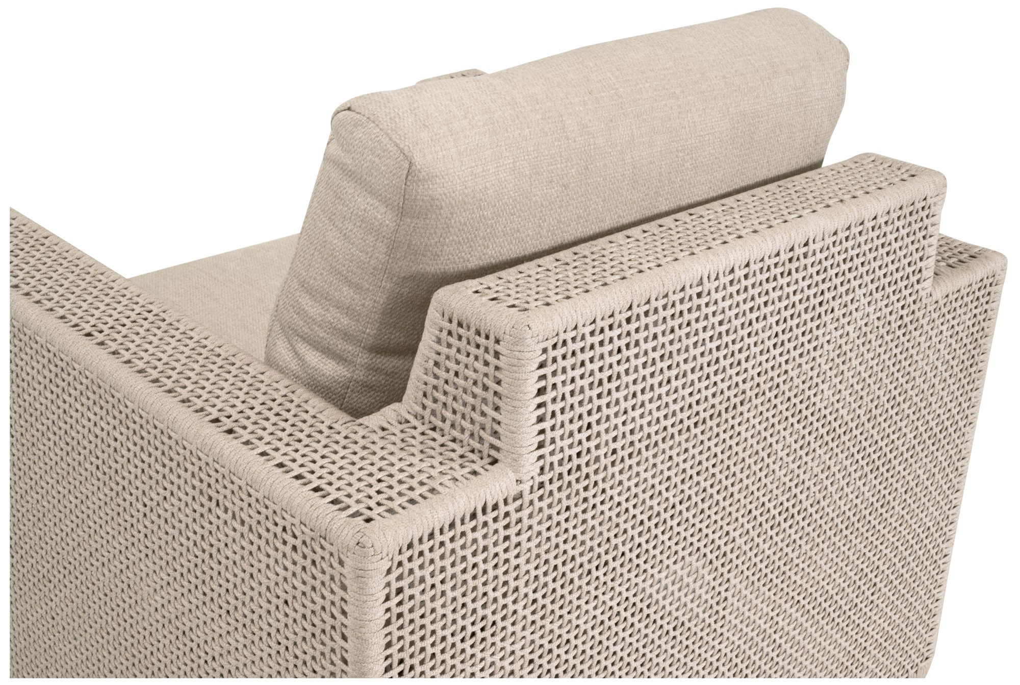 Image 6 Tropez Outdoor Swivel Rocker Sofa Chair, Oat Flat Rope more views