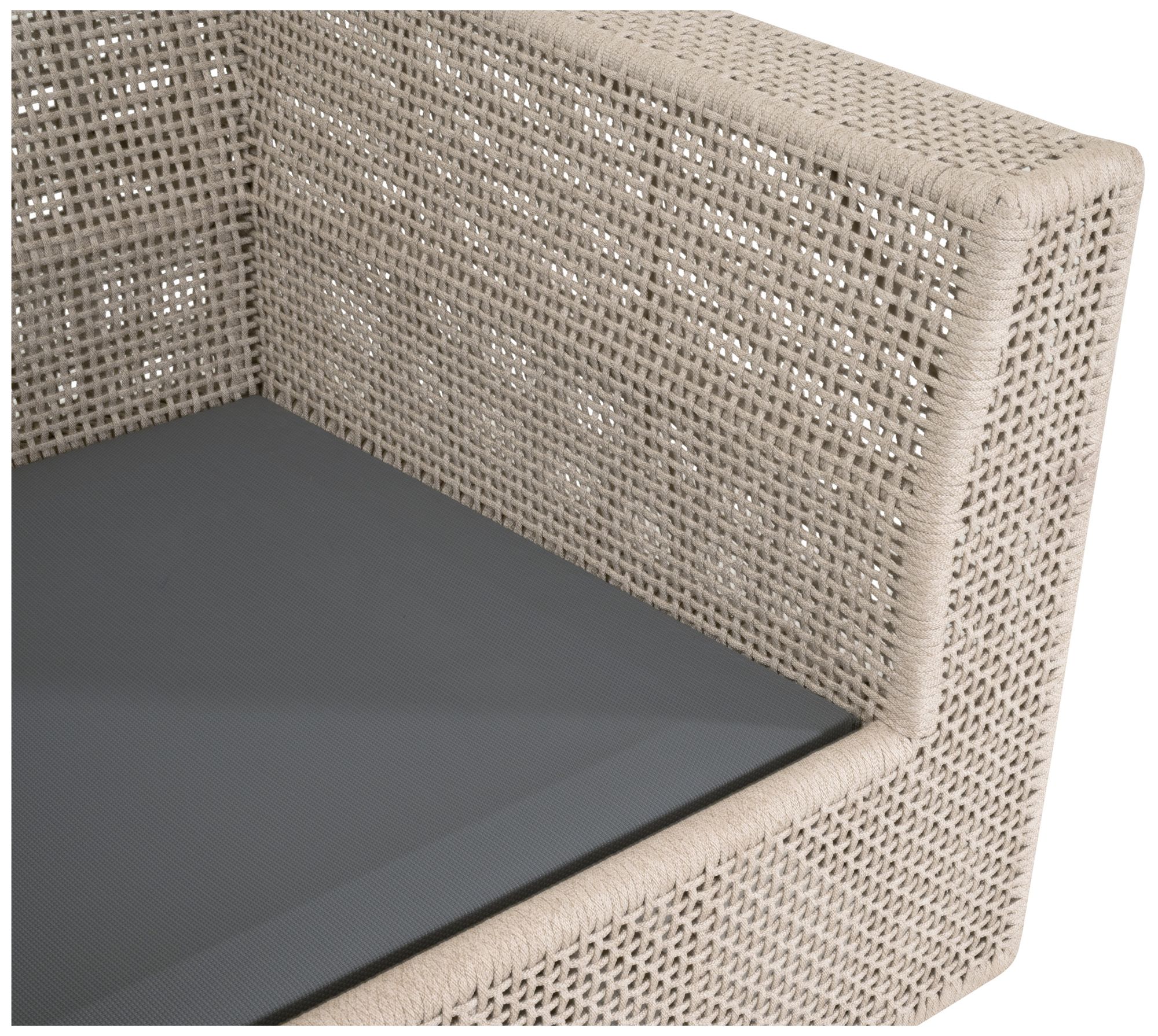 Tropez Outdoor Swivel Rocker Sofa Chair, Oat Flat Rope