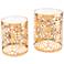 Tropic Clear Glass and GoldAccent Tables -  2-Piece Set