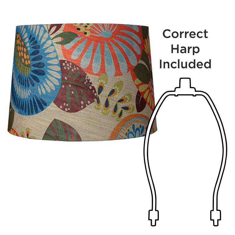 Image 6 Tropic Fabric Set of 2 Drum Lamp Shades 14x16x11 (Spider) more views