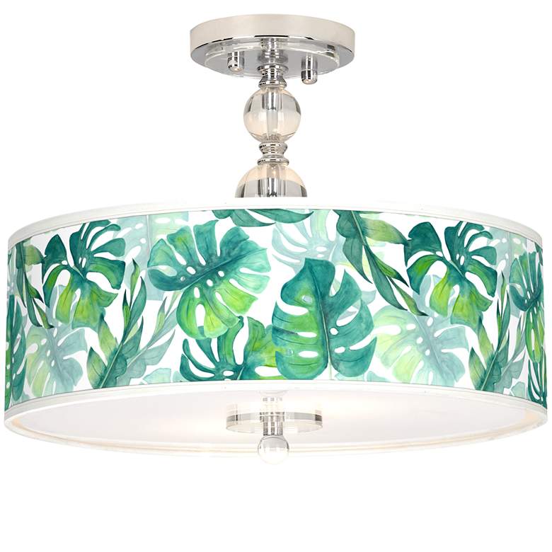 Image 1 Tropica Giclee 16 inch Wide Semi-Flush Ceiling Light