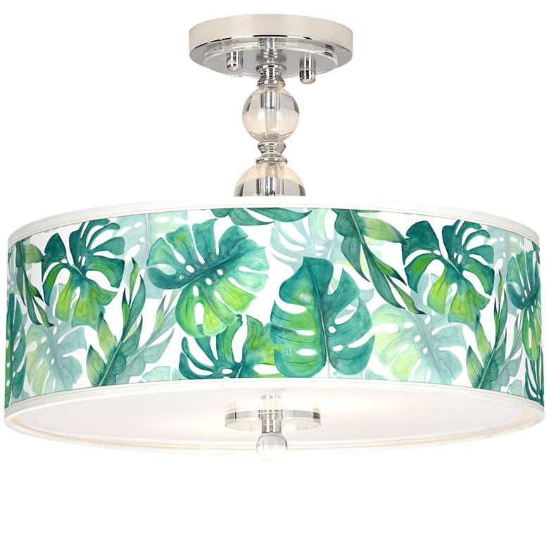 Image 1 Tropica Giclee 16" Wide Semi-Flush Ceiling Light