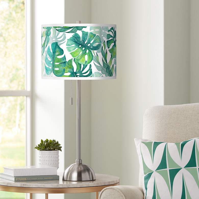 Image 1 Tropica Giclee Brushed Nickel Table Lamp