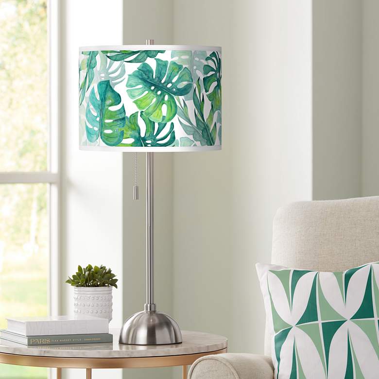 Image 1 Tropica Giclee Brushed Nickel Table Lamp