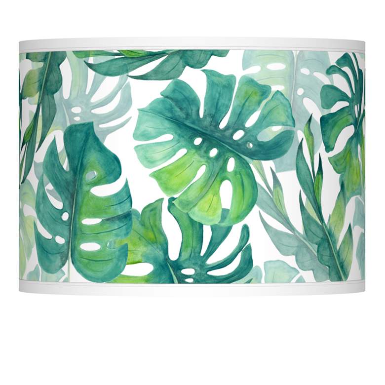 Image 1 Tropica Giclee Tropical Leaf Lamp Drum Shade 13.5x13.5x10 (Spider)