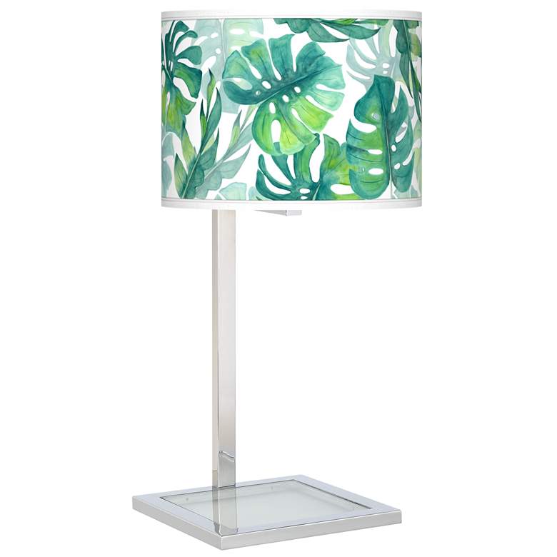 Image 1 Tropica Glass Inset Table Lamp