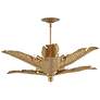 1_Tropical 34" Wide Vintage Brass 6-Light Ceiling Light
