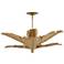 Tropical 34" Wide Vintage Brass 6-Light Ceiling Light