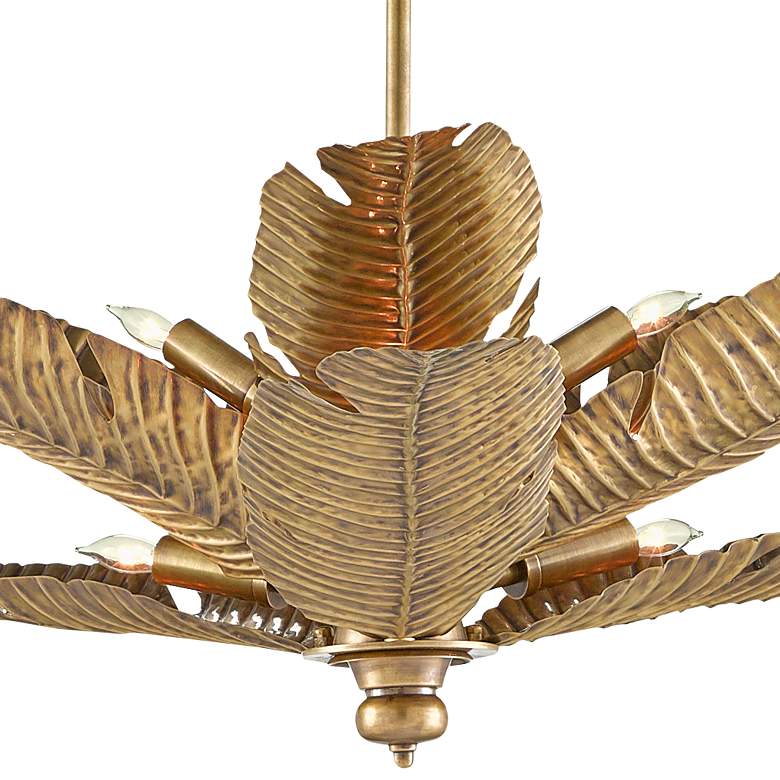 Image 2 Tropical 34" Wide Vintage Brass 6-Light Ceiling Light more views