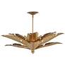 2_Tropical 34" Wide Vintage Brass 6-Light Ceiling Light more views