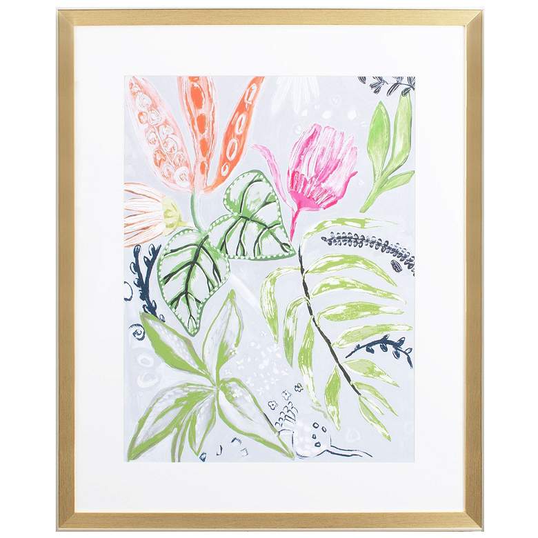 Image 1 Tropical Blooms II 26"W x 32"H Framed Art