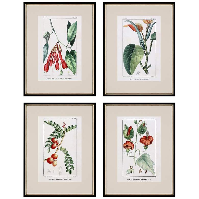 Image 3 Tropical Botanicals I 26" High 4-Piece Framed Wall Art Set