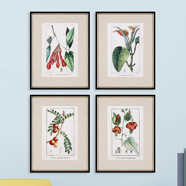 Image 2 Tropical Botanicals I 26" High 4-Piece Framed Wall Art Set