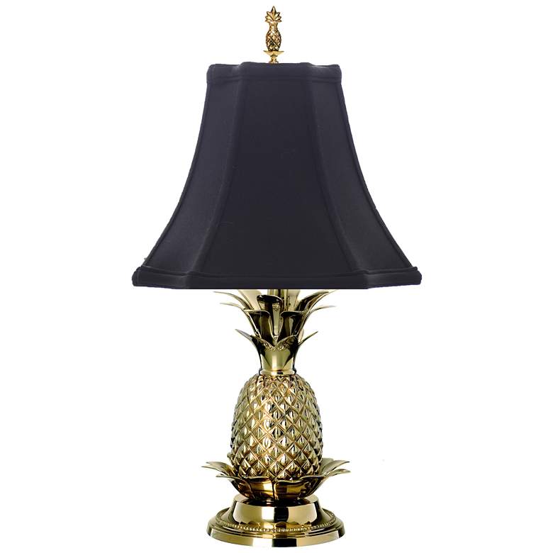 Image 1 Tropical Brass 21" High Black Shade Pineapple Table Lamp