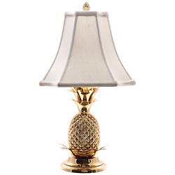 Tropical Brass 21&quot; Off-White Shade Pineapple Table Lamp
