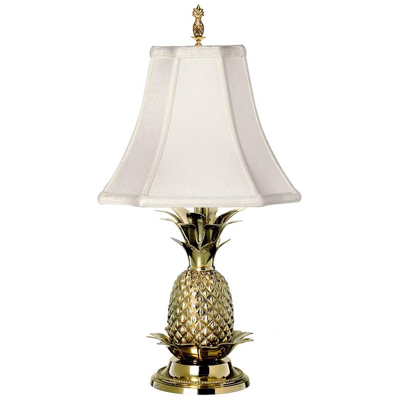 Image 1 Tropical Brass 21" Off-White Shade Pineapple Table Lamp