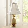 Tropical Brass 21" Off-White Shade Pineapple Table Lamp