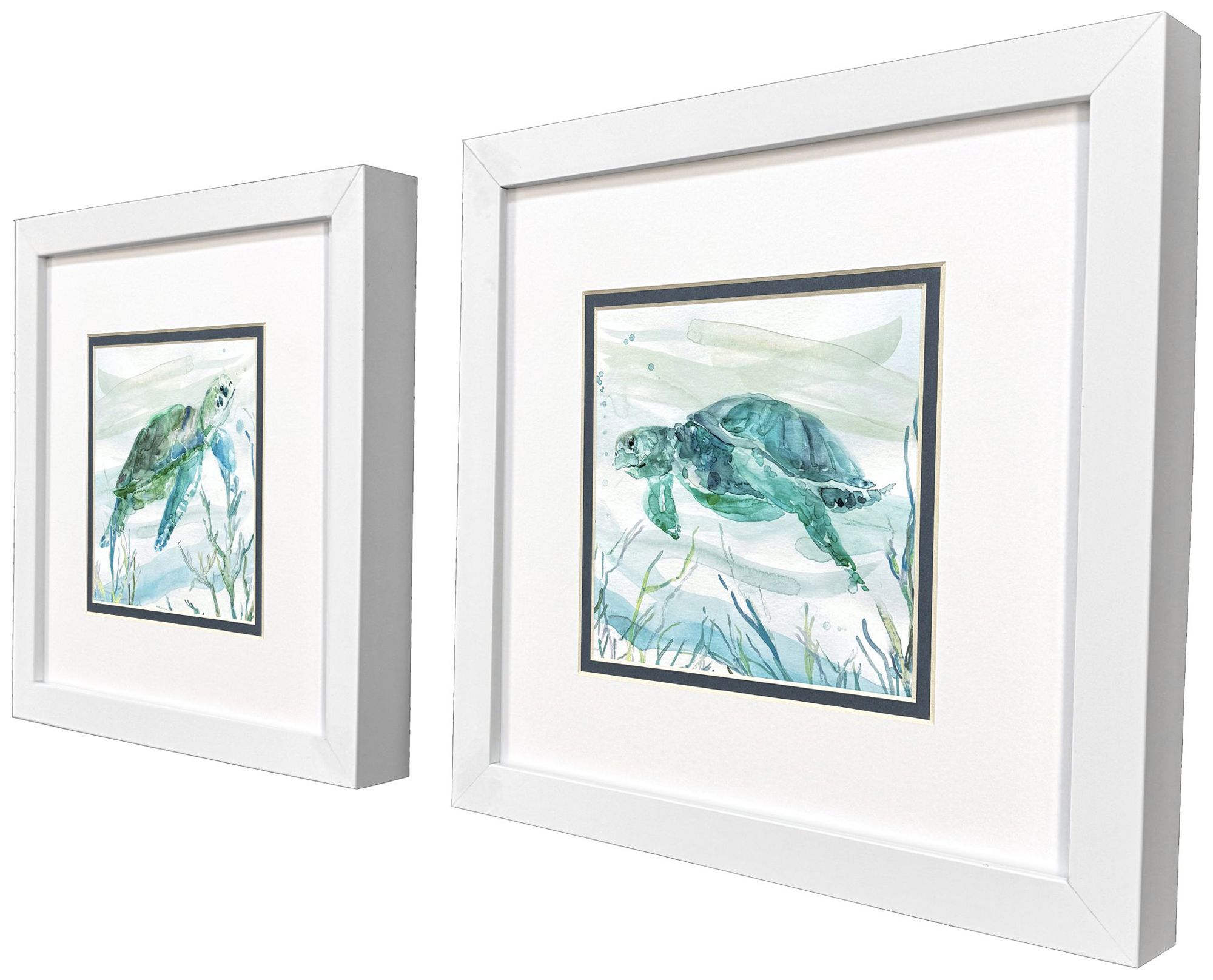 Image 2 Tropical Current 11"W x 11"H Framed Art Set of 2 more views