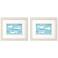 Tropical Fish in Aqua 11"W x 9"H Framed Art Set of 2
